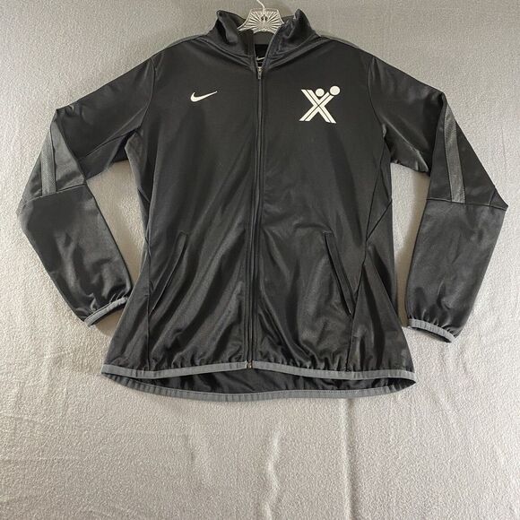 Nike Windbreaker Mens Large Black Full Zip Long Sleeve Athletic‎ Activewear - Picture 1 of 8
